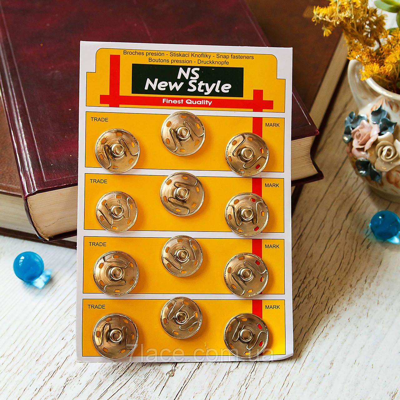 Кнопки пришивні швейні/колір срібний/ діаметр 30 мм/паковання 12 шт., фото 1