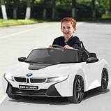 Дитячий електромобіль BMW i8 (2 мотори по 25W, MP3, USB) Bambi JE1001EBLR-1 Білий, фото 3