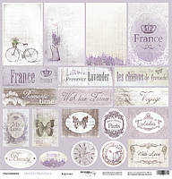 Лист односторонней бумаги 30x30 Карточки French Provence от Scrapmir