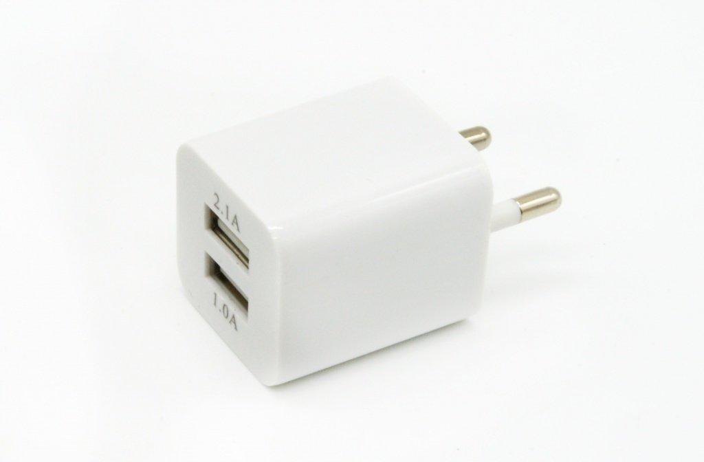 Адаптер кубик 2 USB AR-2100 White, фото 1