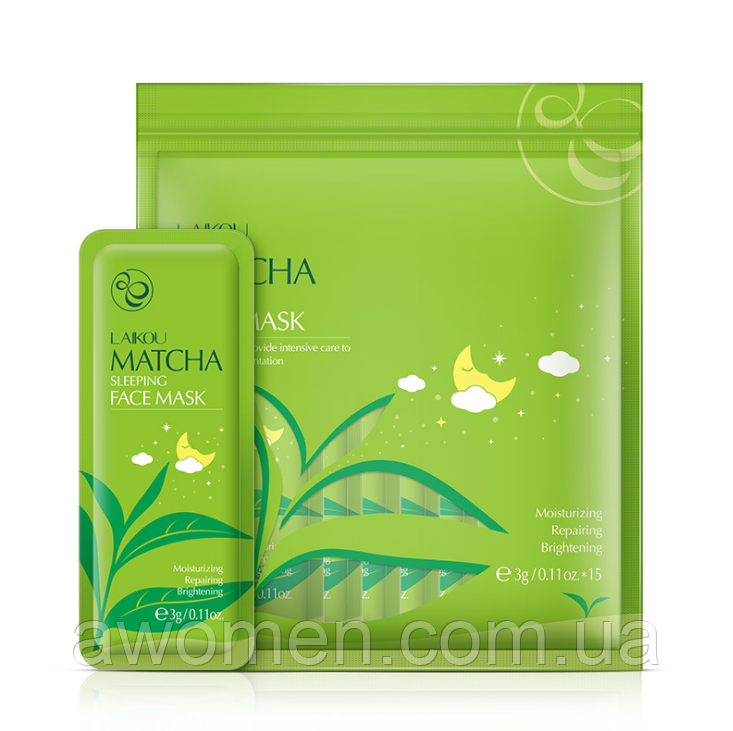 Набір масок Laikou Matcha з японським чаєм маття 3 g (15 штук паковання)
