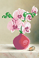 Розовая орхидея . Схема вышивки бисером