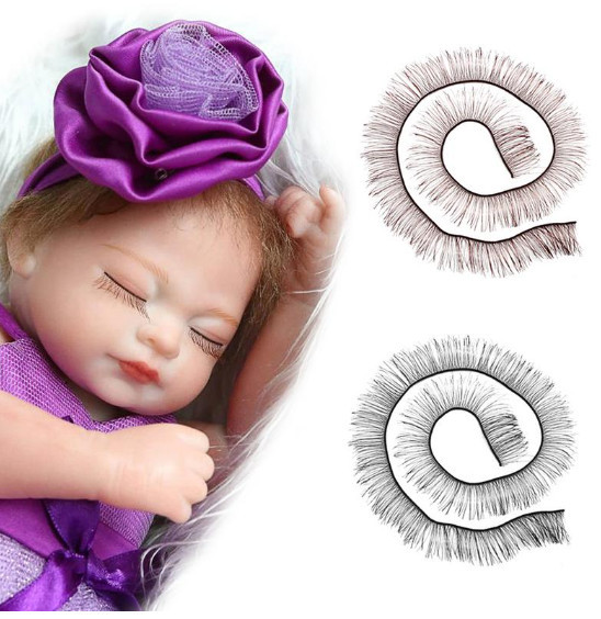 Вії для ляльок 12 мм чорні (20 см)