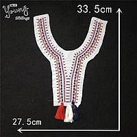 Комір з вишивкою пришивной з пензликами Етніка