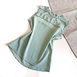 Світло-зелена блуза з прозорими смужками вставками, фото 7