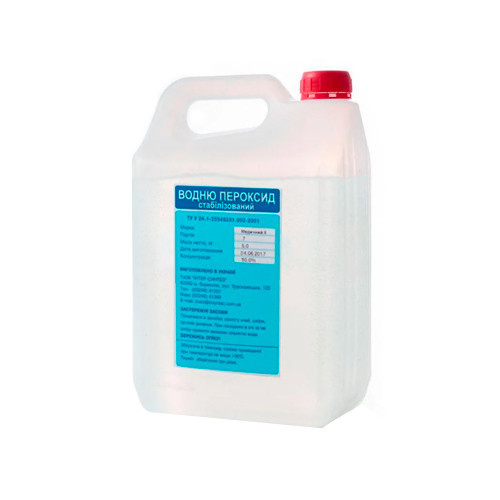 Перекис водню 50% 5 л каністра 6 кг, фото 1
