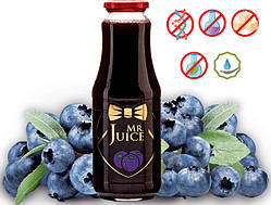 Упаковка чорничного соку прямого віджиму Mr Juice, БЕЗ ЦУКРУ 6 х 1л