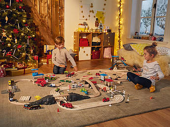 🚂 Мега набір дерев'яної залізниці PlayTive 370 ел Німеччина