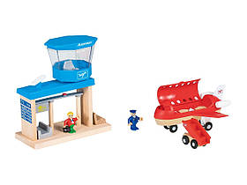 Уценка!!! Набір для дерев'яної залізниці PlayTive "Аеропорт" (18 деталей) Німеччина