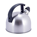 Чайник з нержавіючої сталі Kamille KM-1080 1,5 л Чайник зі свистком Чайник для індукції та газової плити, фото 8