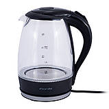 Чайник електричний Kamille KM-1700B 1.7л Чайник з Led підсвічуванням Скляний електричний чайник, фото 5