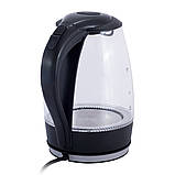 Чайник електричний Kamille KM-1700B 1.7л Чайник з Led підсвічуванням Скляний електричний чайник, фото 7
