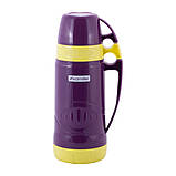 Термос Kamille Жовтий 1000мл пластиковий зі скляною колбою KM-2031, фото 9