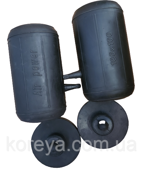Надувні подушки в задні пружини Рено Трафік, Renaul Espace IV AIR POWER (пара) D 100, H 180 + 2 відбійники, фото 1