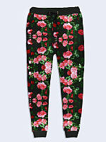 Жіночі штани з принтом Рожеві Троянди Розмір 42 - 50