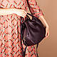 Шкіряна бордова жіноча сумка з двома ручками, на блискавці, колір будь-який на вибір, фото 3