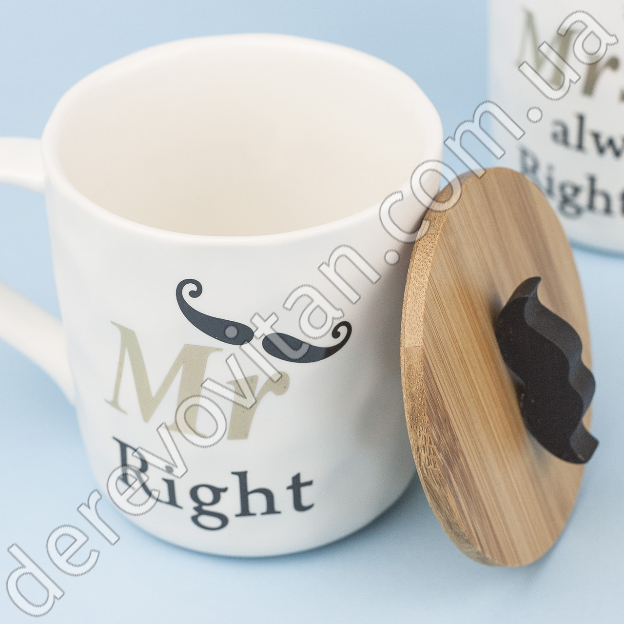 Набор чашек для двоих "Mr Right" "Mrs always Right", 2 шт. c крышками. - фото 6 - id-p1227699508