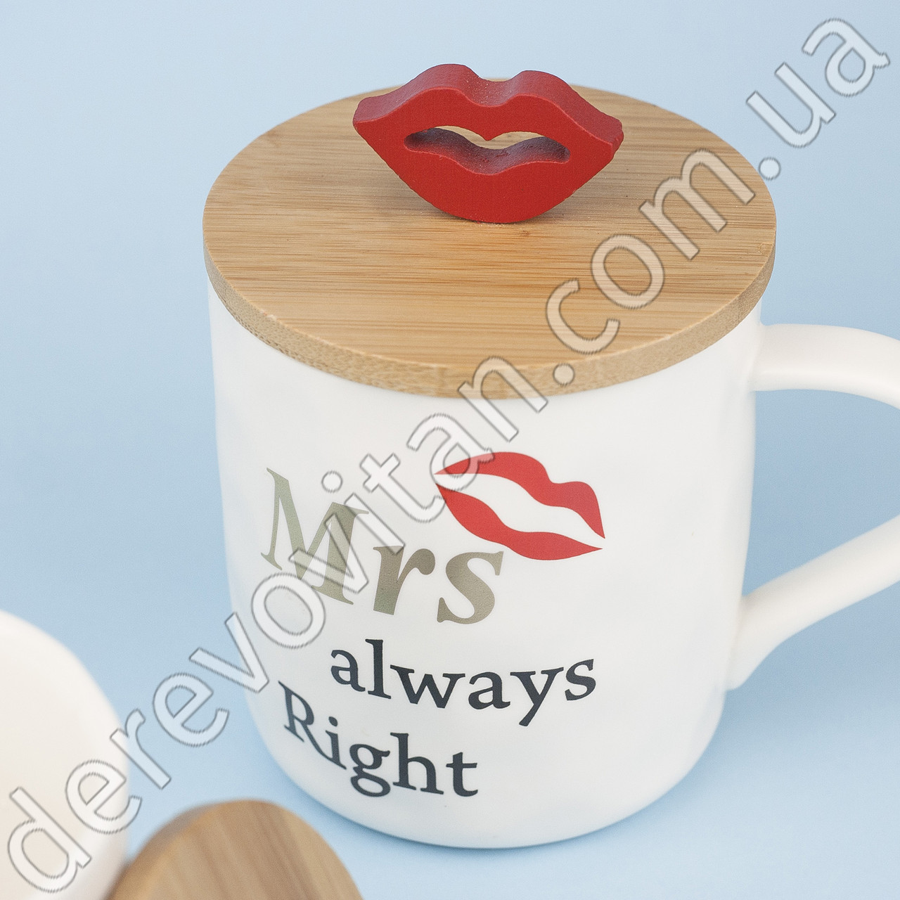 Набор чашек для двоих "Mr Right" "Mrs always Right", 2 шт. c крышками. - фото 2 - id-p1227699508
