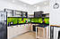 Кухонний фартух ПВХ самоклеючий Метелик 02 (скіналі для кухні наклейка ПВХ) трава ромашки зелений 600*2000мм, фото 3