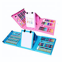ОПТ Дитячий художній набір для малювання 208 предметів у зручному кейсі з ручкою з мольберт уцінка