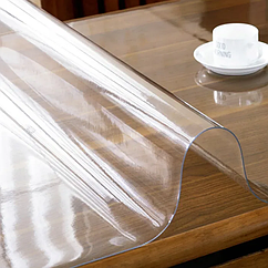 Прозрачная силиконовая скатерть на стол Soft Glass Защита для мебели 1.0х1.5 м Наивысшее качество
