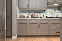 Виниловый кухонный фартук Лофт (скинали для кухни наклейка ПВХ) белые доски деревянный фон Серый 600*2500 мм