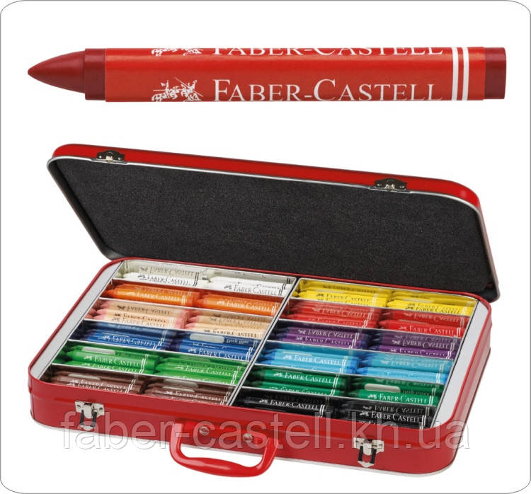 Крейда воскова Faber-Castell у металевій валізці 300 штук (12 кольорів по 25 штук), 201695