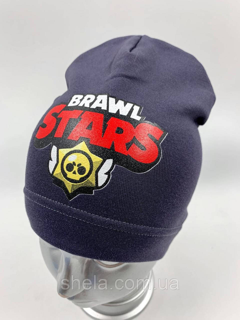 Трикотажна шапочка дитяча для хлопчика, ковпак "Brawl stars", ОПТ