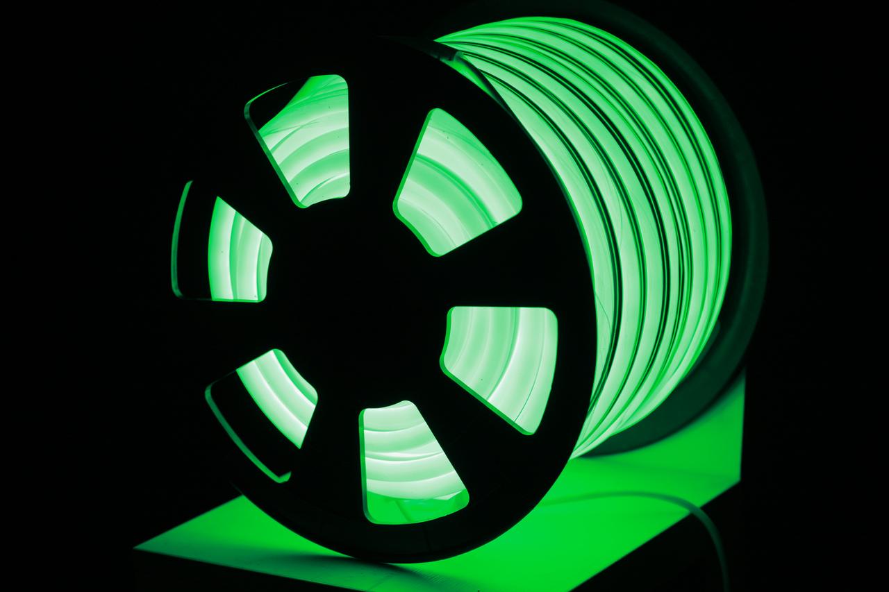 Вуличний світловий шнур Lumion 220V SMD NEON FLEX 15*26 мм, 81 світлодіода/м.п., 50 м/ рул колір зелений