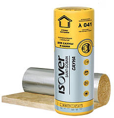 Мінвата Isover Сауна фольг. 50 мм 1200*12500 мм 15 м2.