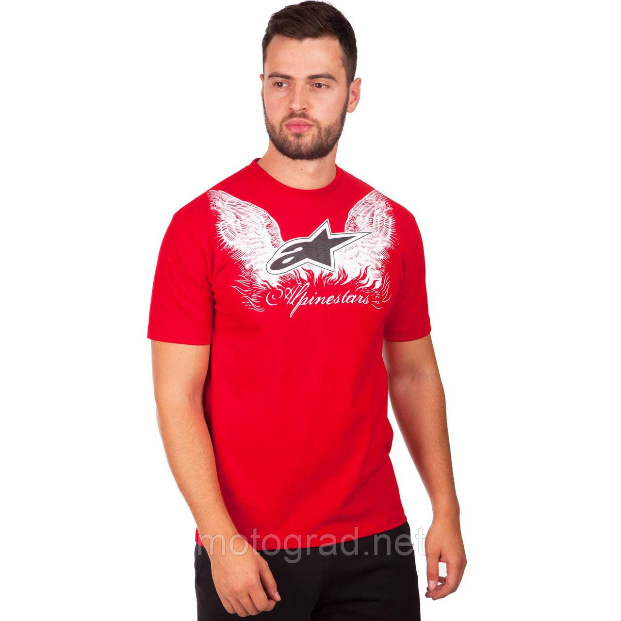 Мото Футболка Альпінстар ANGEL 100% бавовна червона розмір L, фото 1