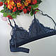 Бралет Люся ажурний без кістки та поролону 75В морська хвиля (4471), фото 2