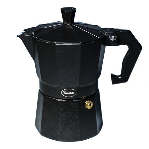 Кофеварка гейзерная Con Brio 150 мл, на 3 чаш., Алюминивий. корпус 6403CB