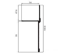 Профіль окантовочний алюміній 144,8мм