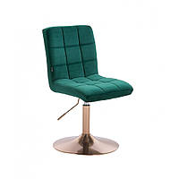Парикмахерское кресло Hrove Form HR7009N зеленый велюр золотая опора