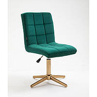 Парикмахерское кресло Hrove Form HR7009C зеленый велюр золотая опора