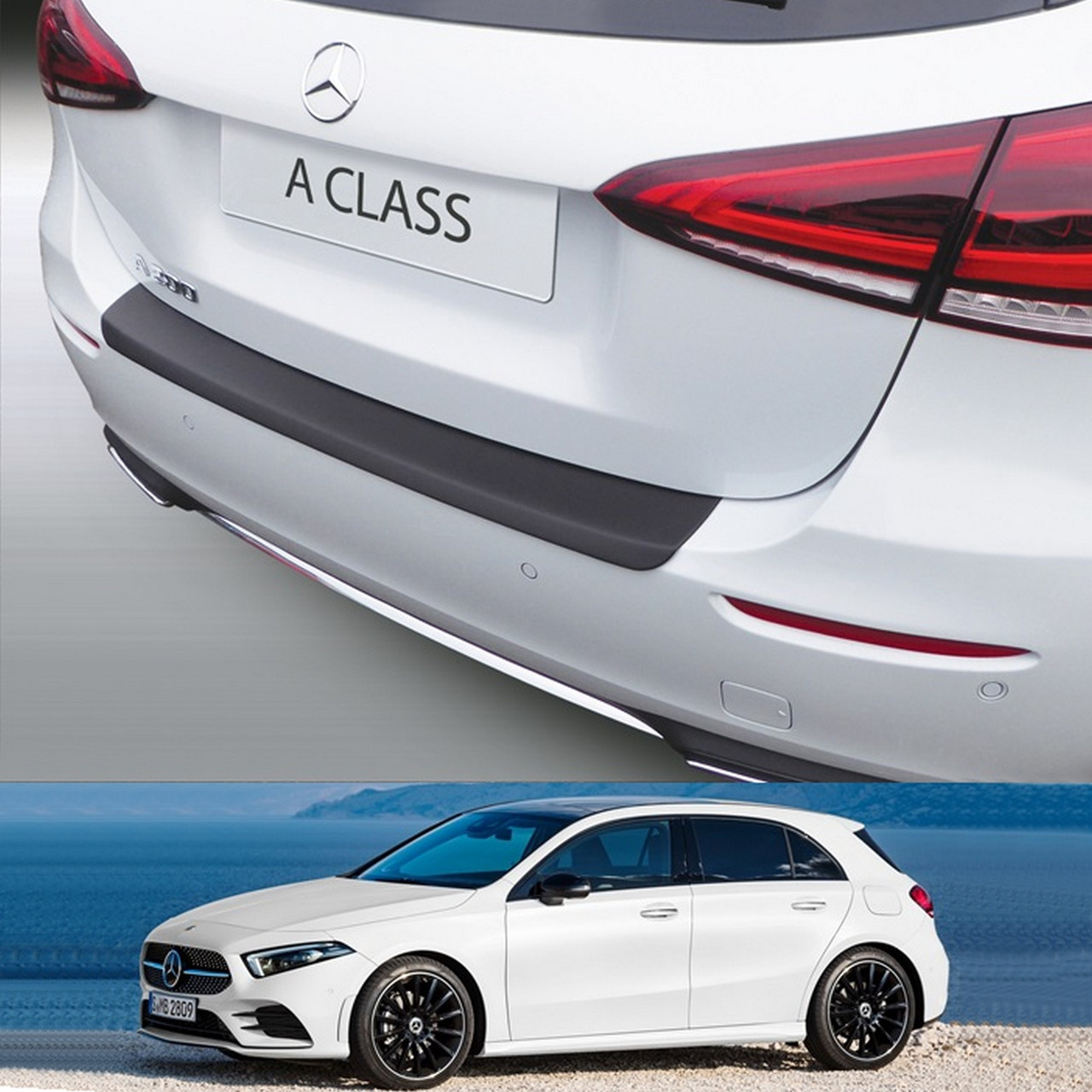 Пластикова захисна накладка на задній бампер для Mercedes-Benz A-Class W177 Hatch 2018+