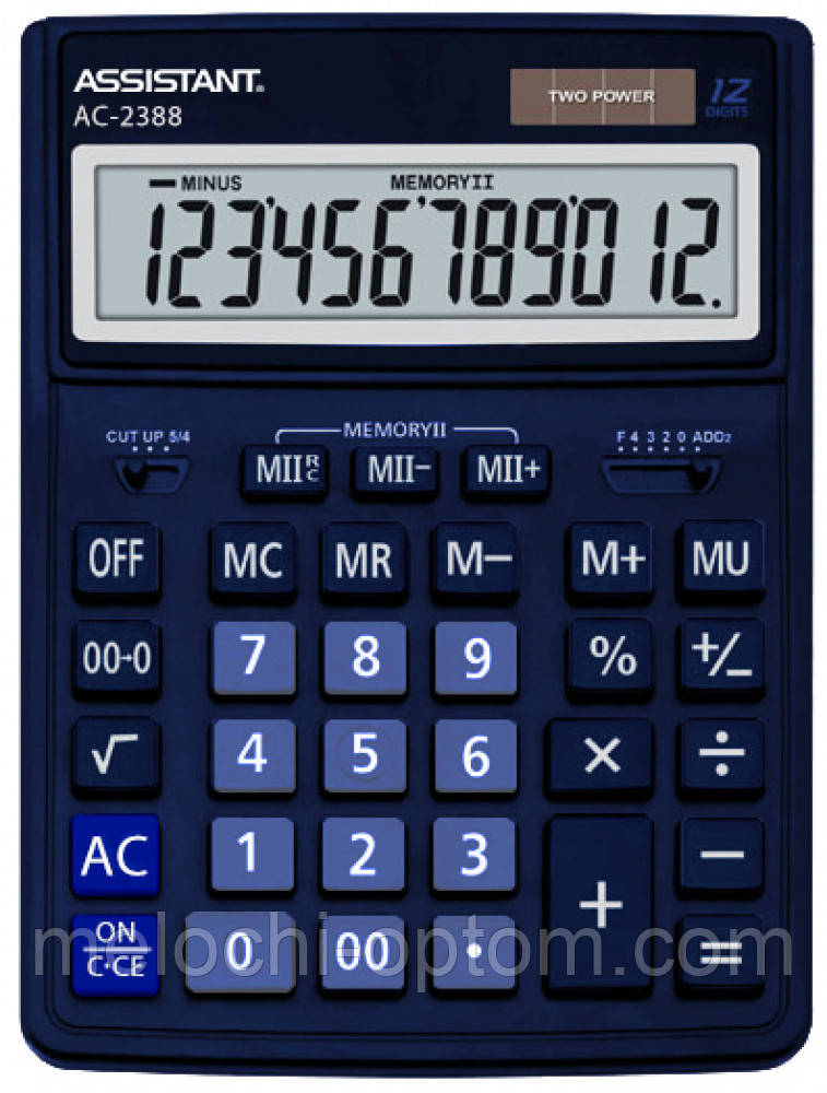 Калькулятор настільний ASSISTANT AC-2388 темно-синій