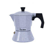 Кофеварка гейзерная Con Brio на 6 чашки, индукция, алюминивий корпус 300мл 6706СB