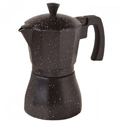 Гейзерна кавоварка Con Brio на 6 чашки, індукція, алюминивий корпус 300мл Чорна 6806CB