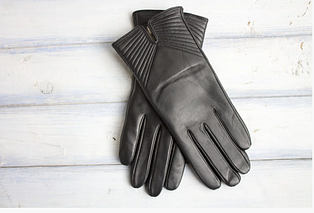 Жіночі шкіряні рукавички Shust Карина чорні