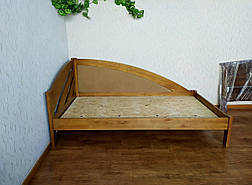 Деревянная полуторная кровать с мягкой спинкой из массива дерева "Радуга Люкс" от производителя, фото 2