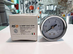 Манометр фронтальний RSk 1/4РН Д.40 0-10 bar хром Італія