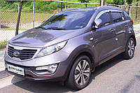 Дефлекторы окон (ветровики) хромированные KIA SPORTAGE 2010-2015 (Аutoclover/Южная Корея)