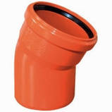 Коліно ПВХ 315/15°, для зовнішньої безнапірної каналізації, фото 2
