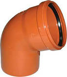 Коліно ПВХ 400/45°, для зовнішньої безнапірної каналізації, фото 2