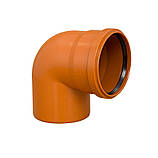 Коліно ПВХ 400/87°, для зовнішньої безнапірної каналізації, фото 4