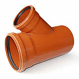 Трійник ПВХ d 250х160/45°, перехідний, для зовнішньої безнапірної каналізації, фото 3