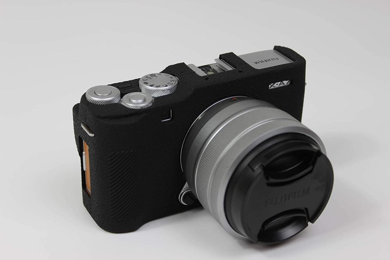 Захисний силіконовий чохол для фотоапаратів FujiFilm X-A7 - чорний