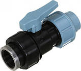 Кран d 20x1/2"ВР, кульовий ( вентиль) Унідельта, затискний з внутрішньою різьбою,поліпропіленовий, фото 3